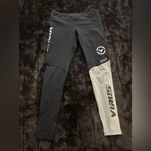 Virus ECO21 Compression Leggings Small Black Gray Colorblock Performance